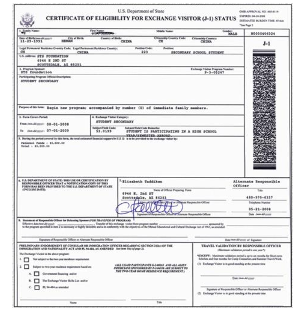 美国访问学者申请DS-2019表，应注意什么？